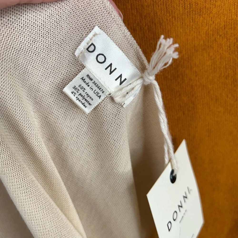 Donni Striped Sweater Scarf Trio Orange Rust Cream Long New USA